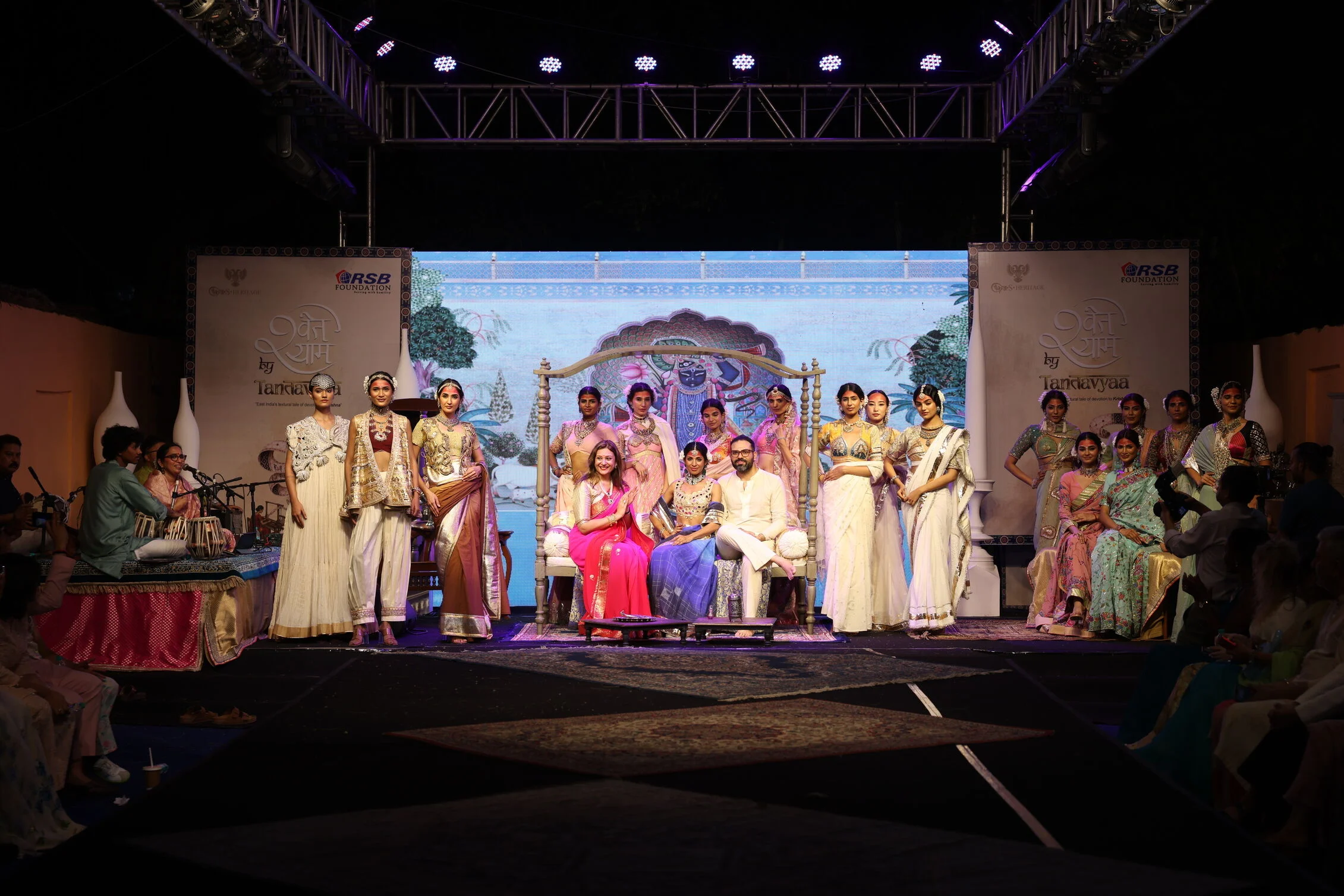 Revivalist Pankaj of brand Pankaj. S. Heritage and Priyanka Behera, Director CSR, RSB Group with the models