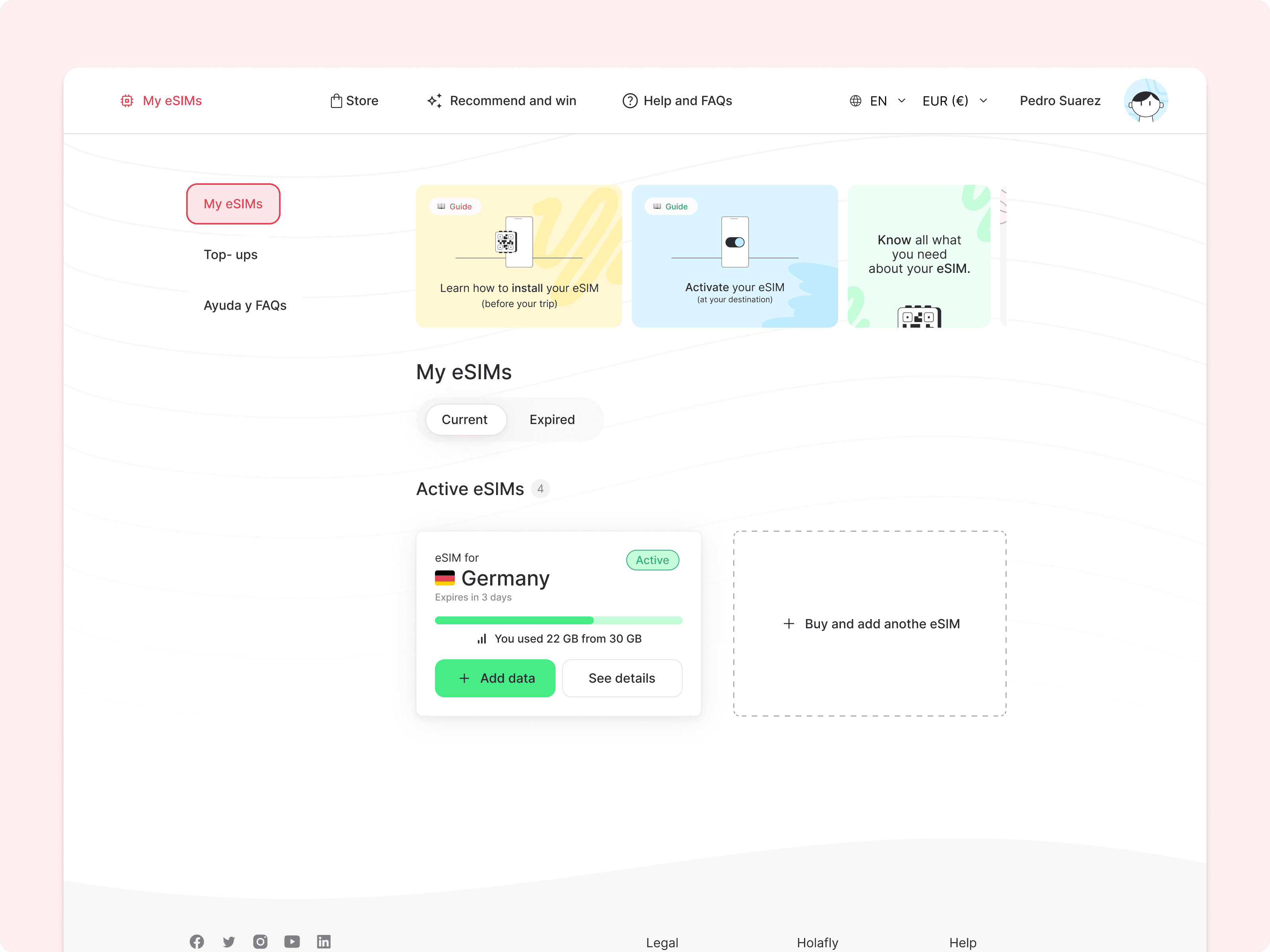 Holafly customer platform