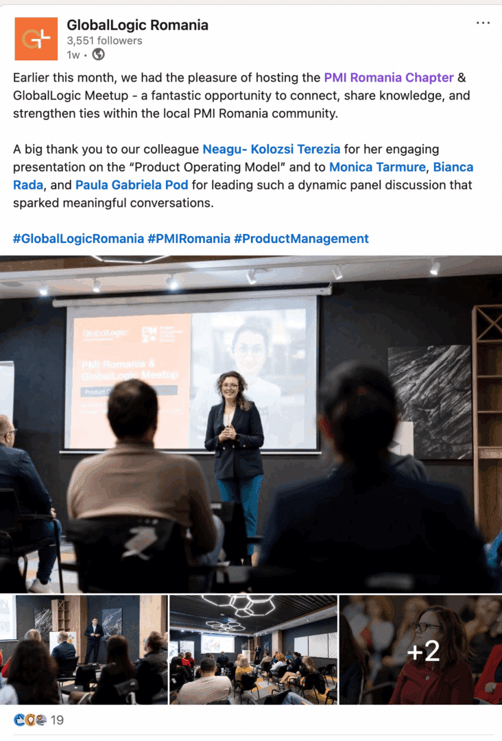 Marketing Spotlight: GlobalLogic Romania social media content