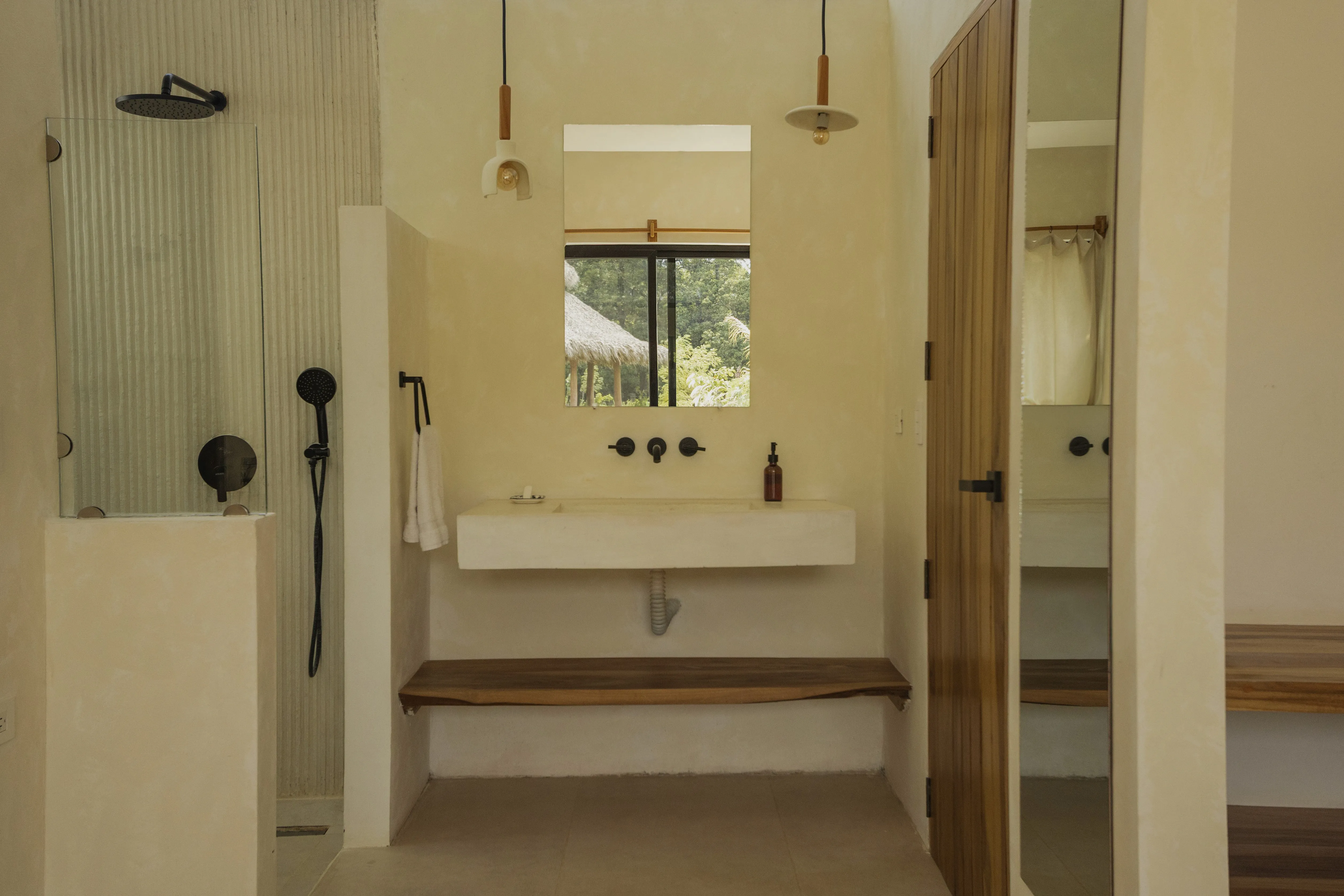 PO Houses tropical residential project by Costa Architecture, Popoyo Nicaragua —bathroom