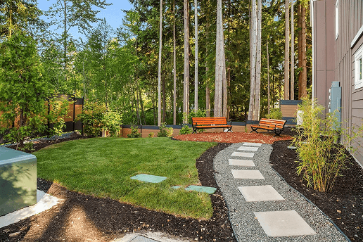 Cassie's Landing private backyard outdoor space gated townhomes Bothell