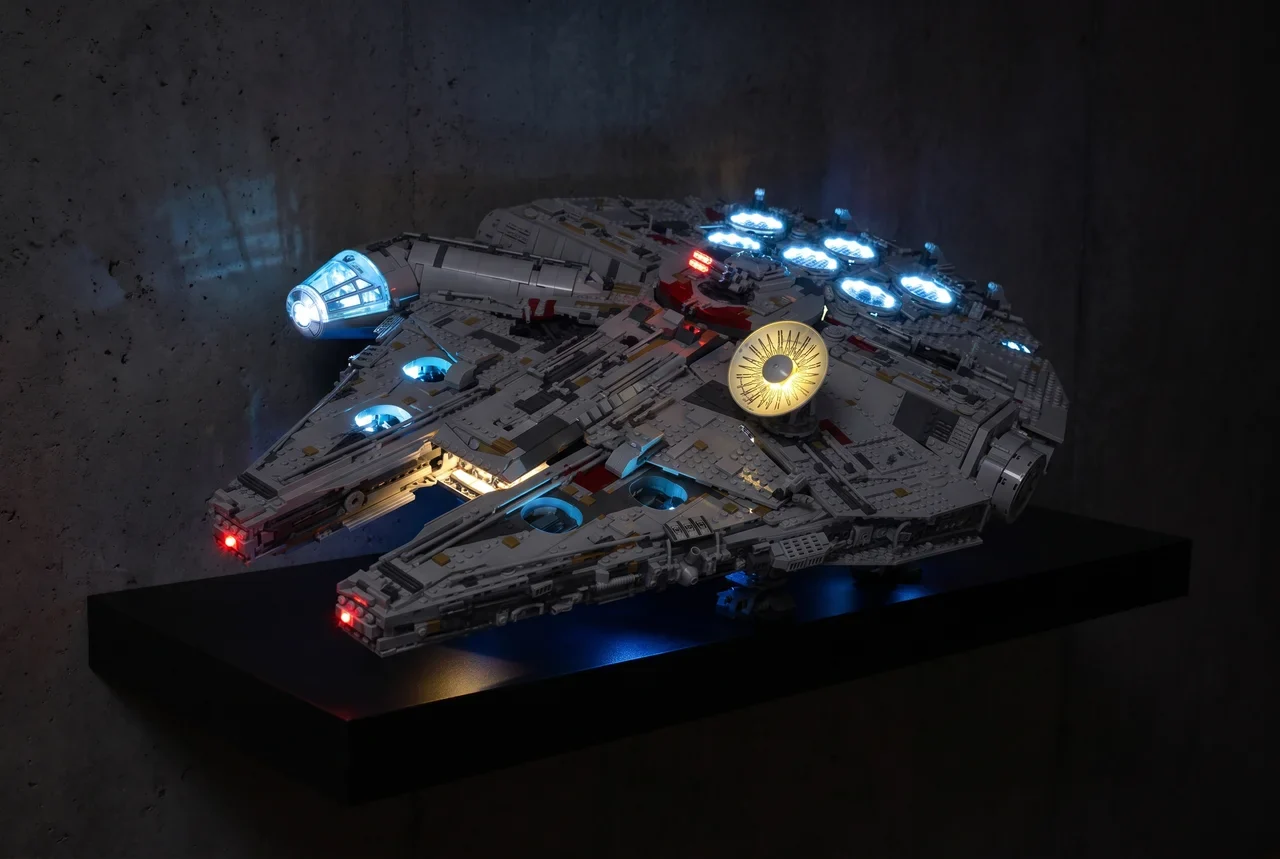 Lego Millennium Falcon UCS belyst med led-lyssett