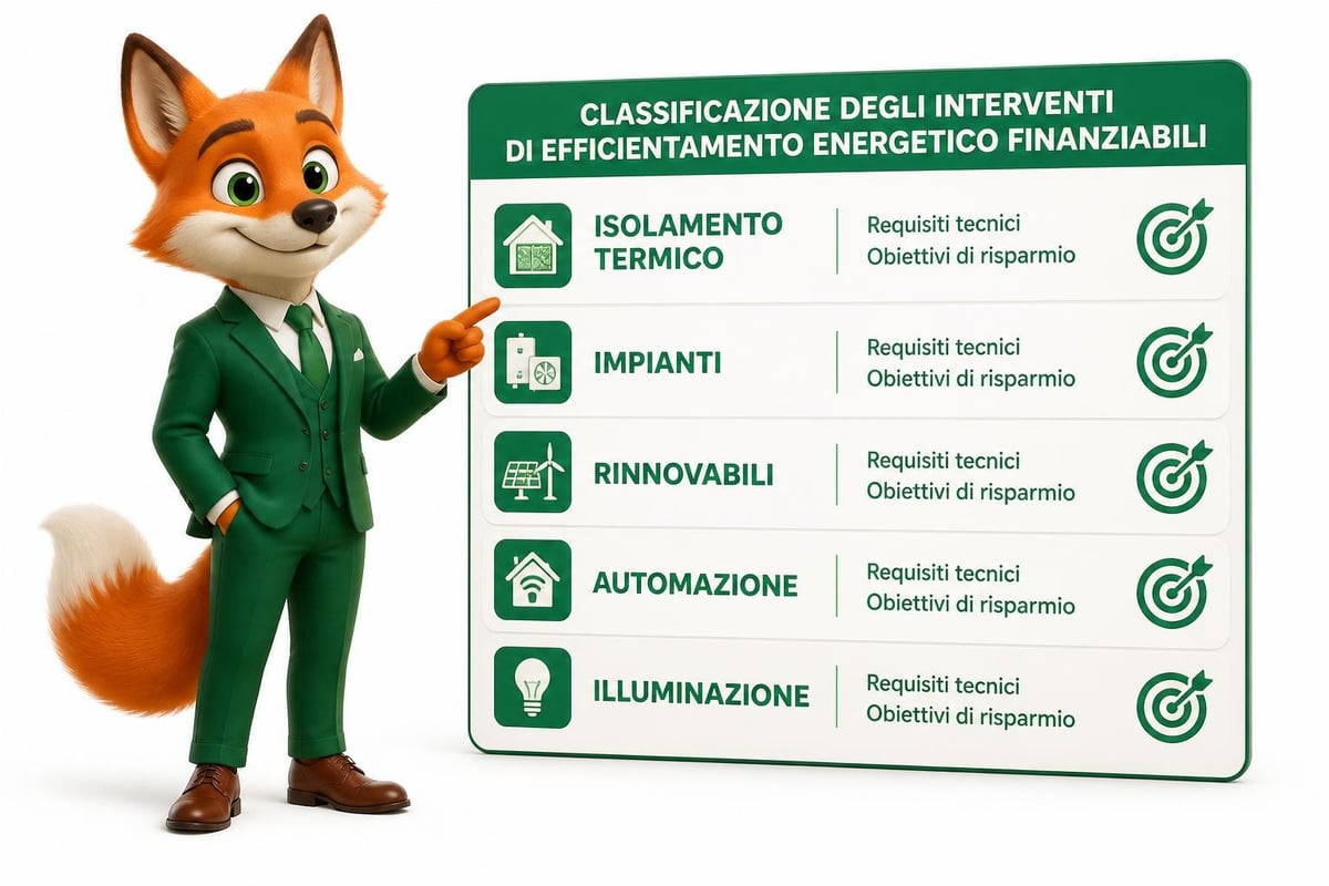 Tipologie interventi finanziabili
