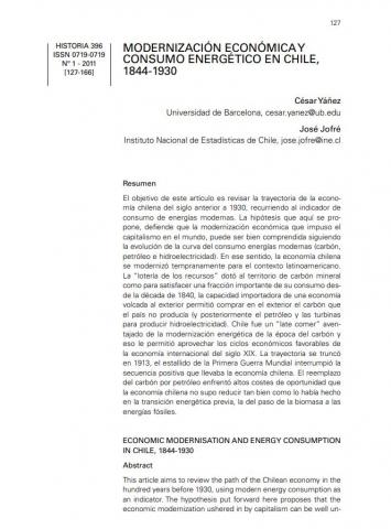 Modernización económica y consumo energético en Chile. 1844-1930