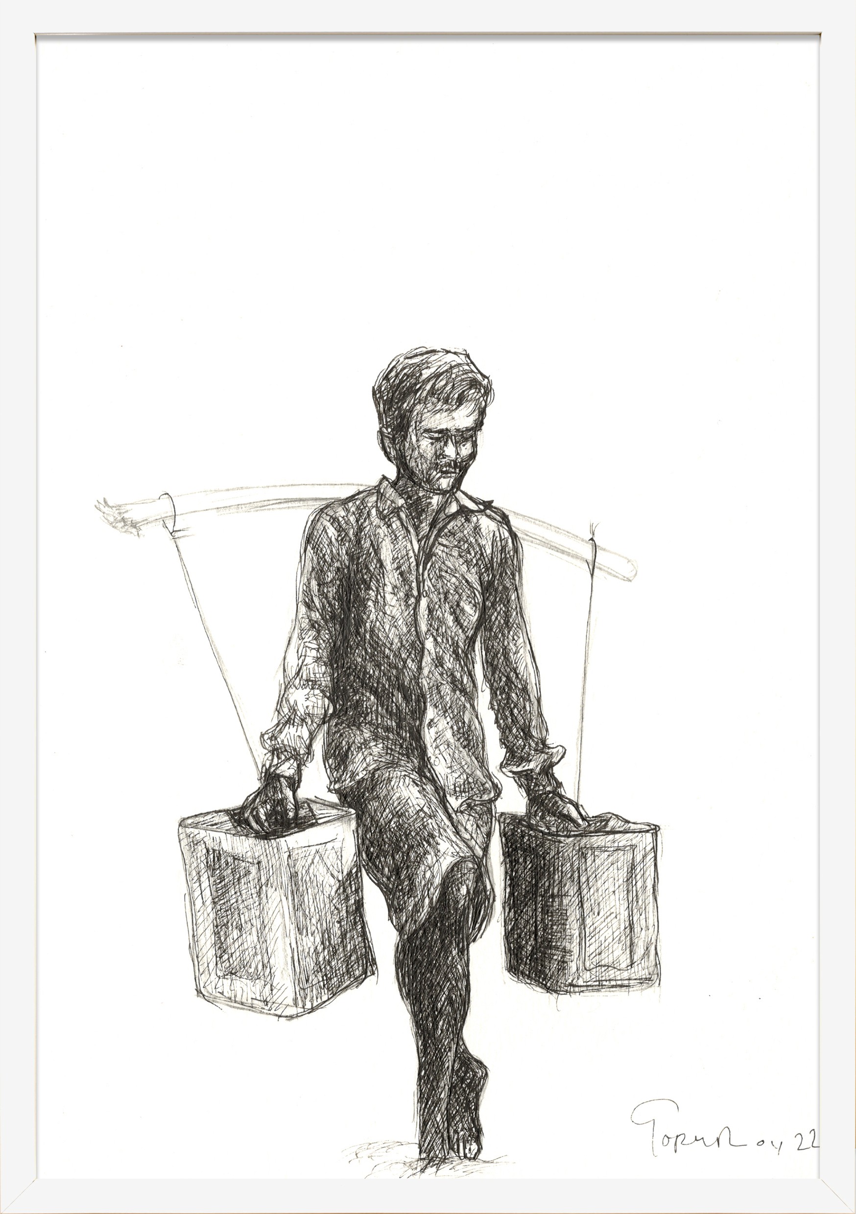 herd of sheep on road painting