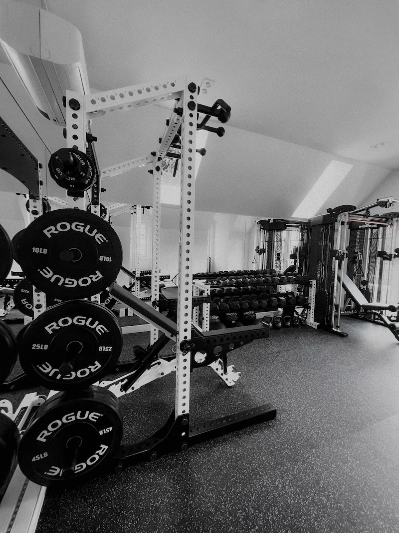 Custom gym build integrated into a residential development, designed in collaboration with builders and designers to align with the overall project vision.