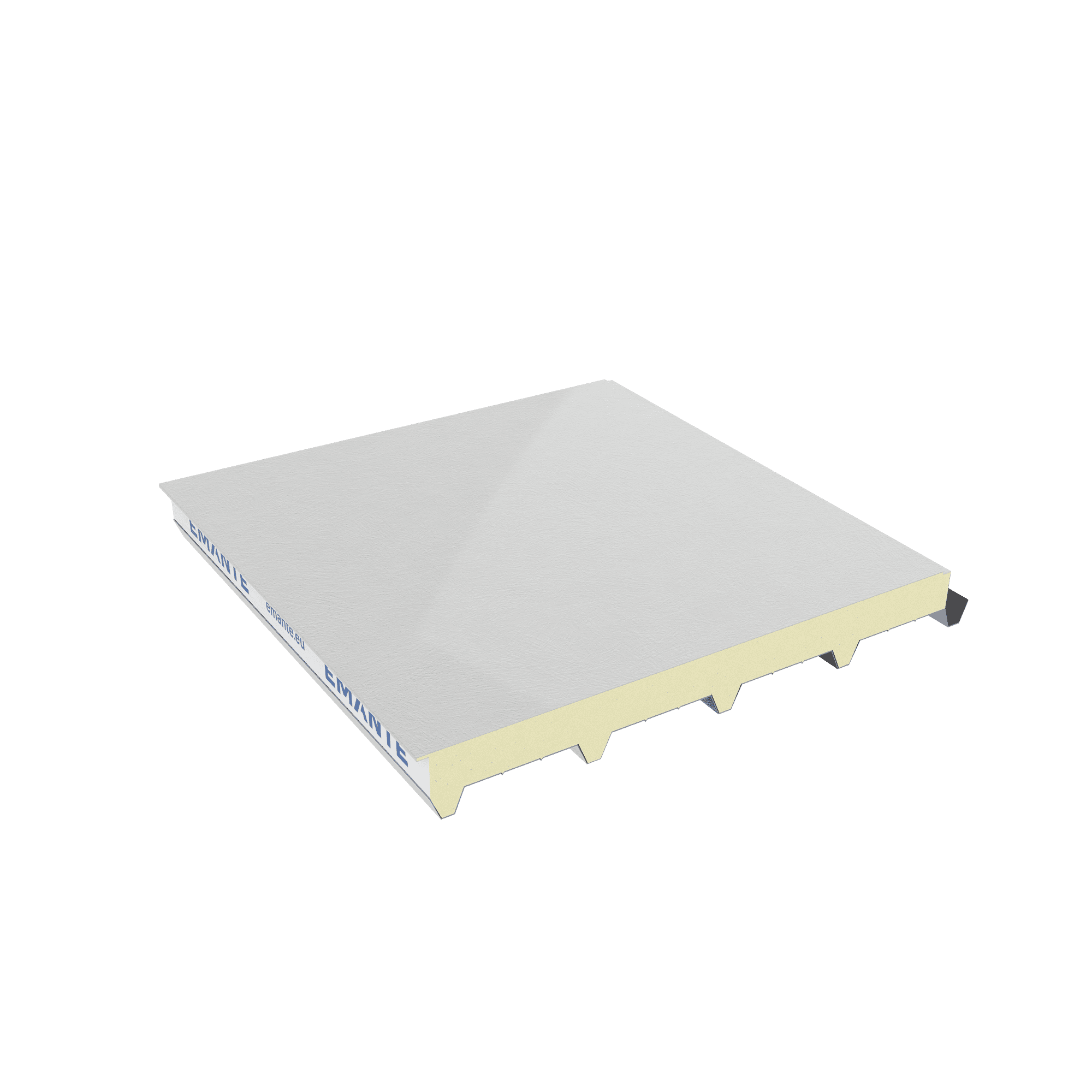 -Roof panel profile with 5 ridges and fiberglass reinforcement, white/light finish