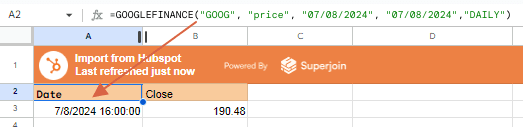 GOOGLEFINANCE Function