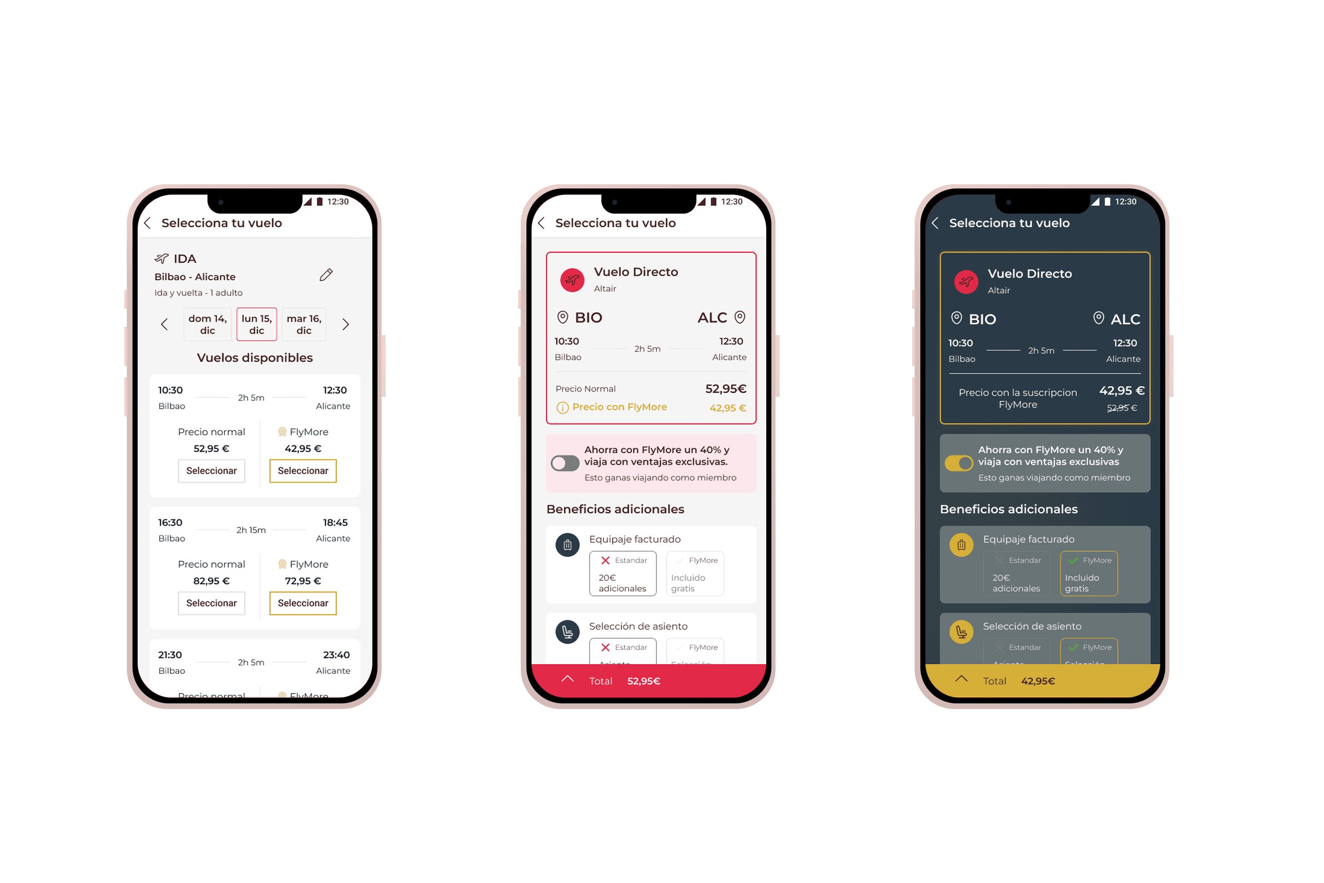 The screens inside a car