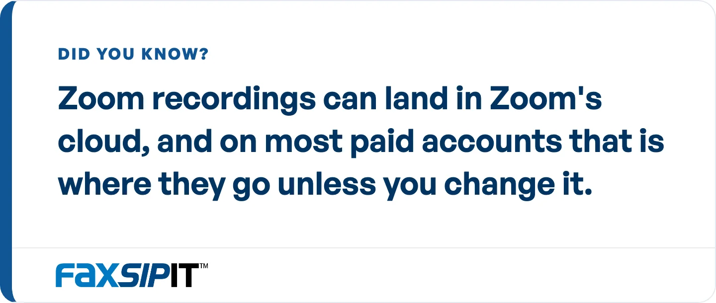 The setting teams most often overlook. Disable recording where you do not need it and bring the rest under your retention rules.