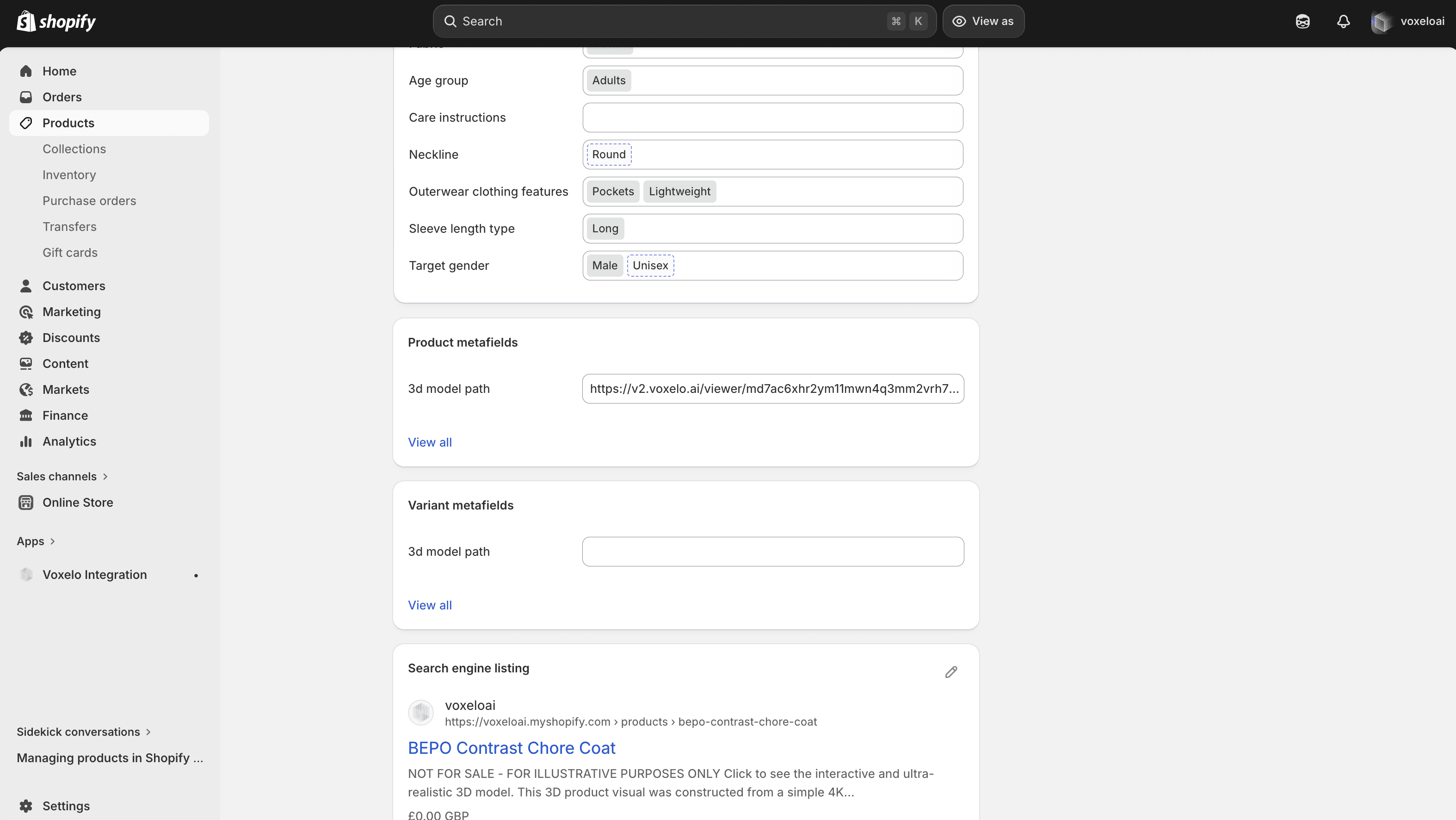 3D visuals Shopify Voxelo