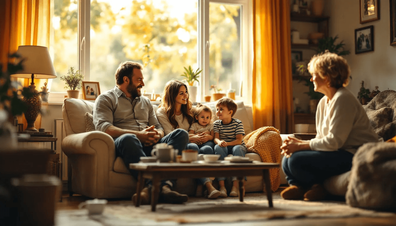 A family discussing mortgage options with a lender.