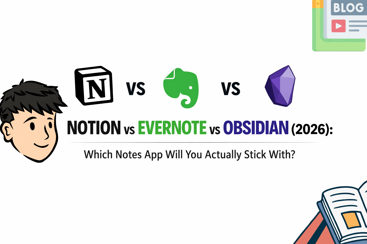 Notion, evernote, and obsidian comparison 2026