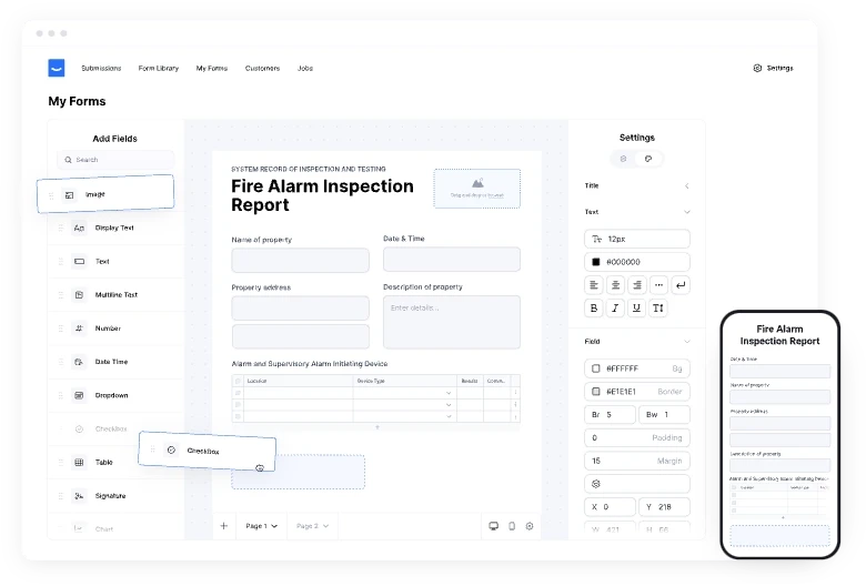 fire alarm inspection software