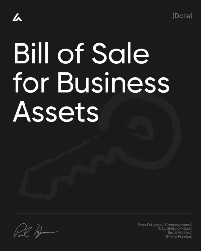 Bill of Sale for Business Assets