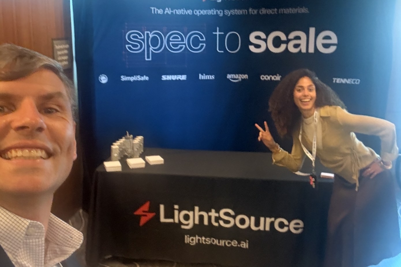 LightSource VP of Sales Sam Tearle and Deployment Strategist Beata on site in Valcourt, Quebec, where they support the BRP team.