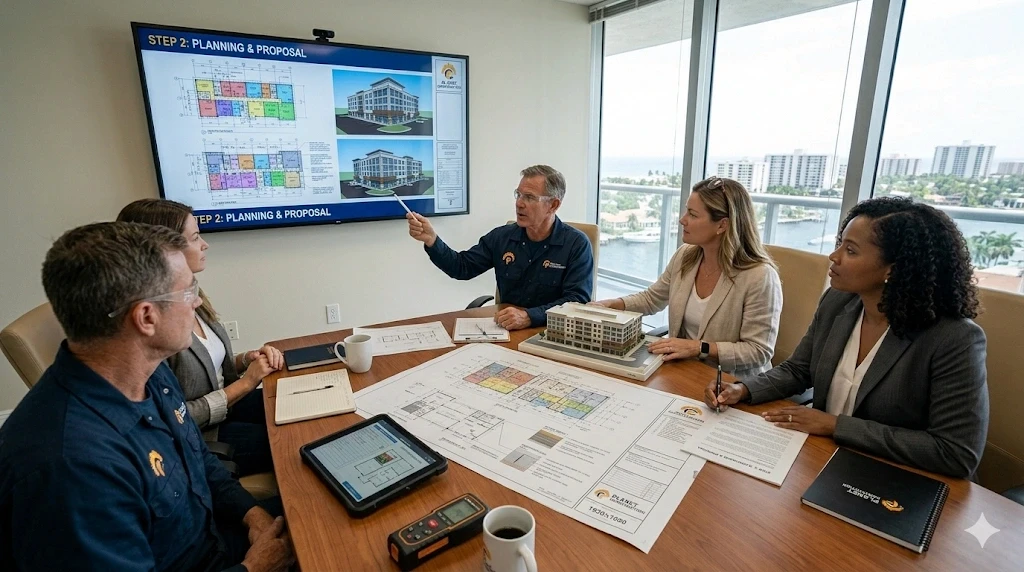 Commercial construction planning blueprints proposal Fort Lauderdale Planet Construction Step 2