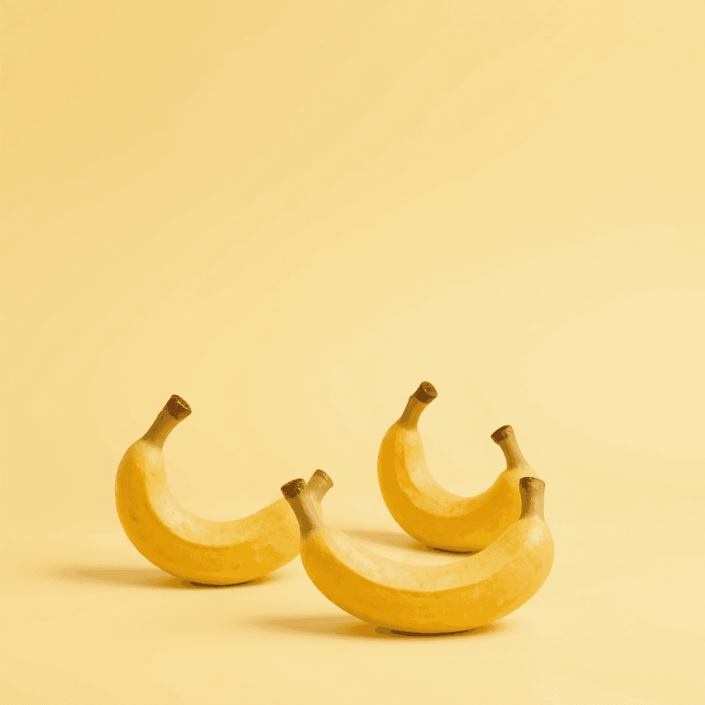 product photography of a set of banana-shaped objects