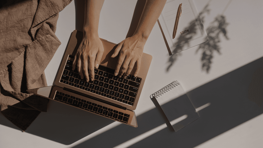 founder hands on laptop