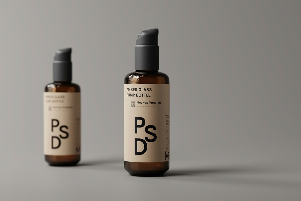 two bottles of psd on a grey background