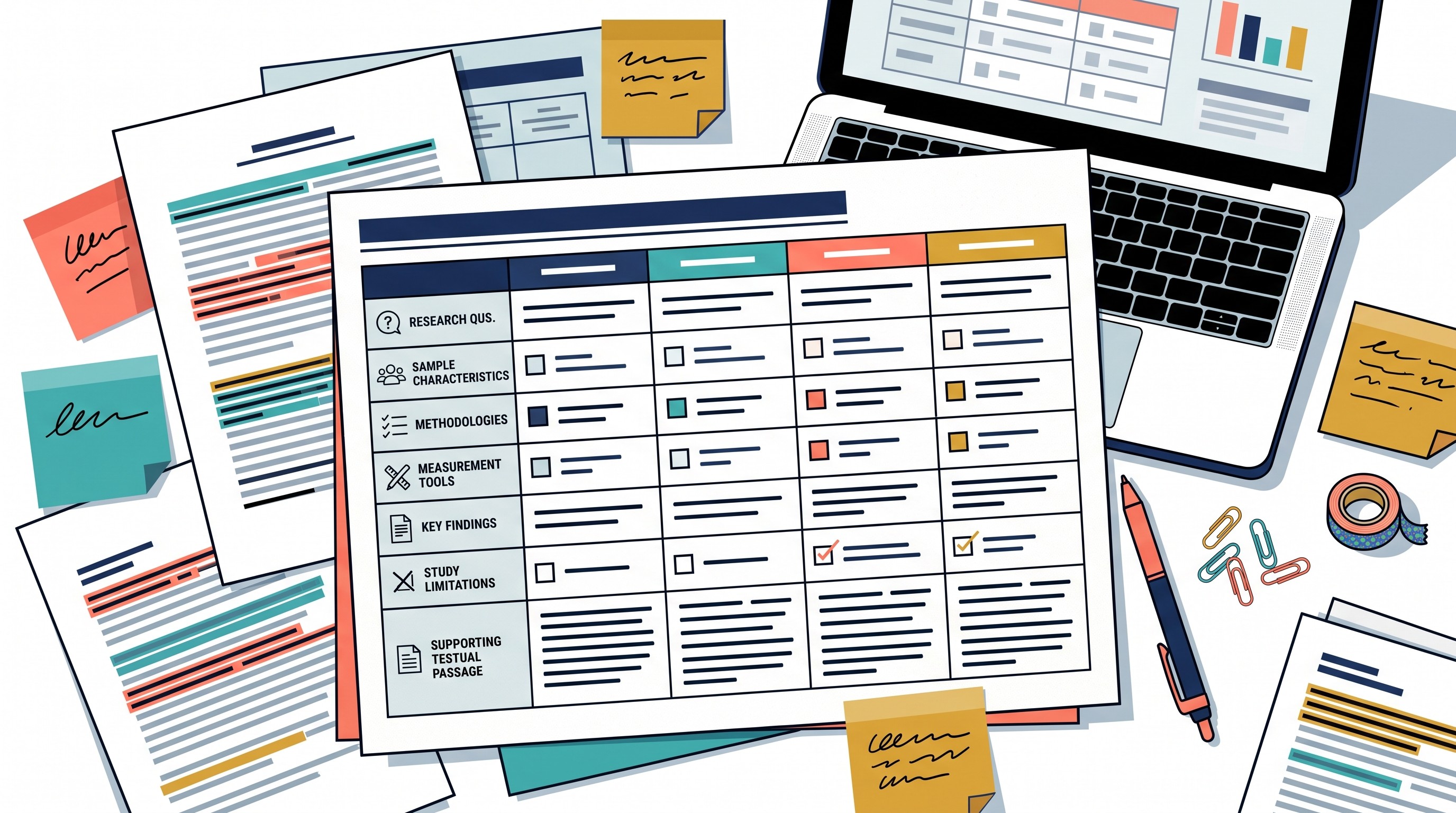Research paper extraction framework with comparable evidence fields