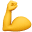 Un bras jaune fléchi avec un poing serré, représentant la force, la puissance et la détermination.