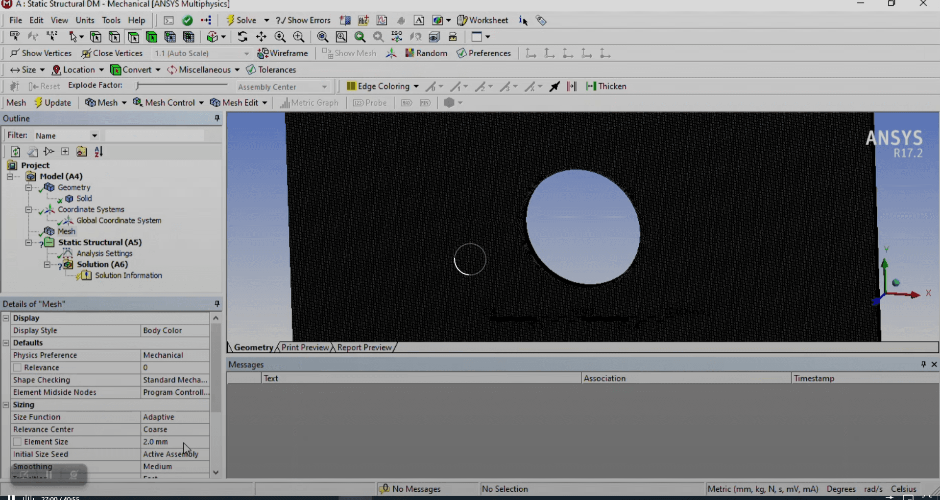 ANSYS Mechanical mesh example