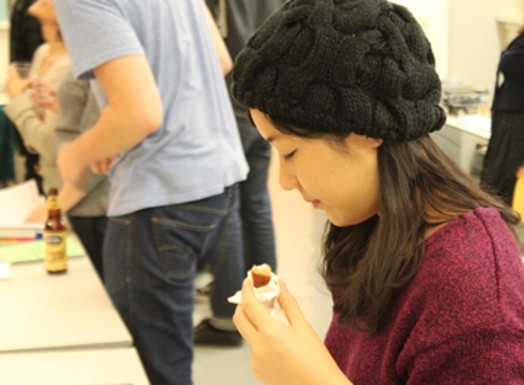 student eating
