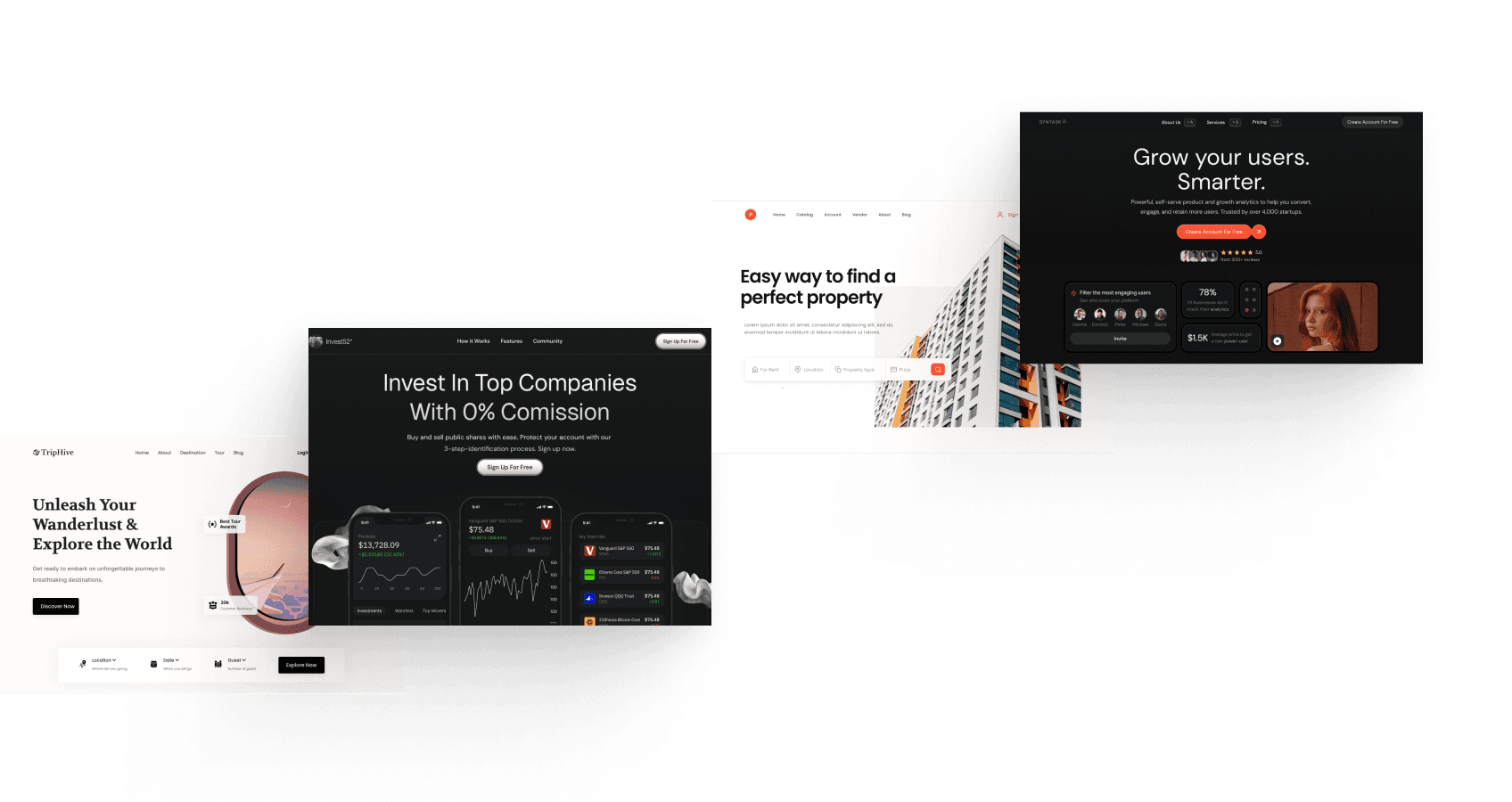 A collage of website shots