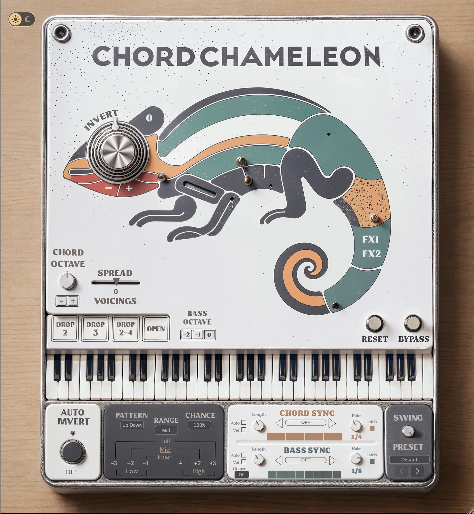 Chord Chameleon plug-in interface, light theme
