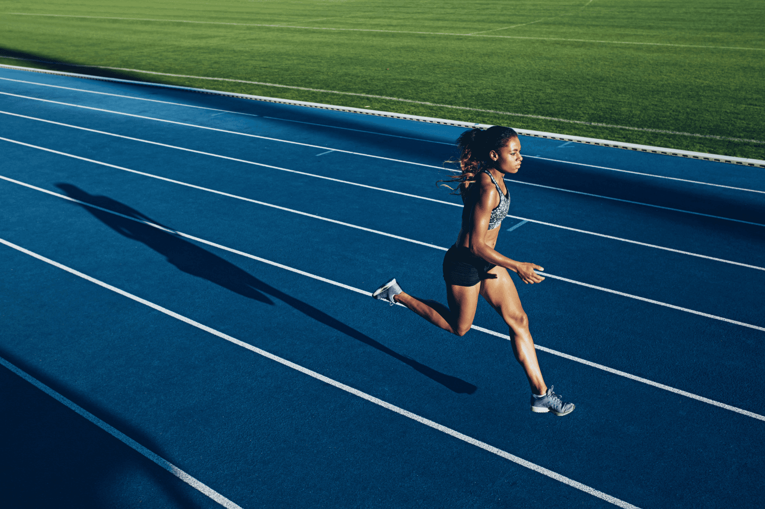Dynamic picture of a cyclist riding downhill