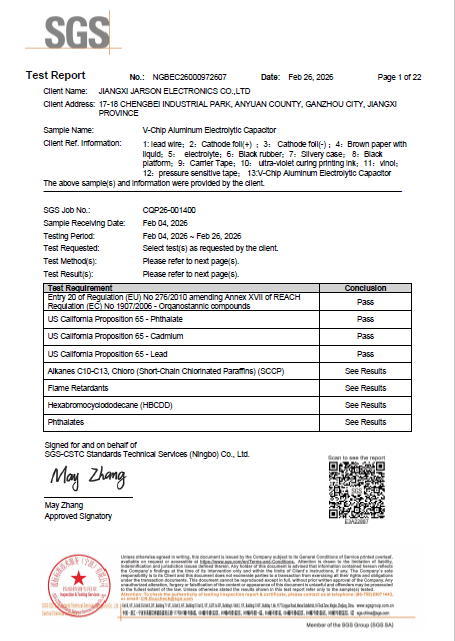 REACH XVII+TSCA SGS 2025 Test Report