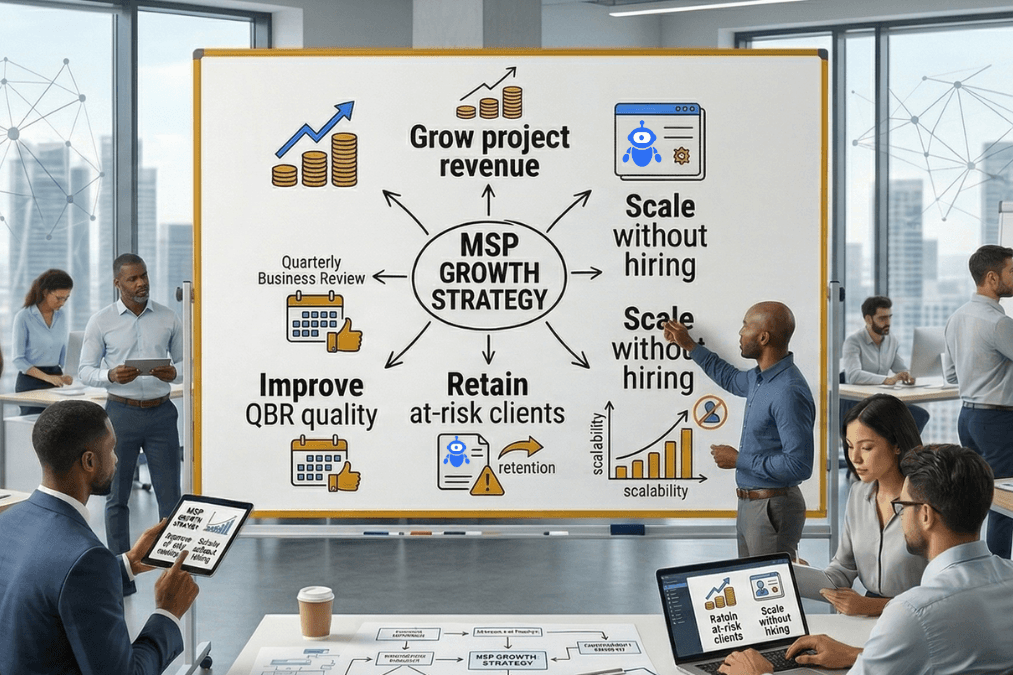 Man Showcasing MSP Strategy Growth Plan