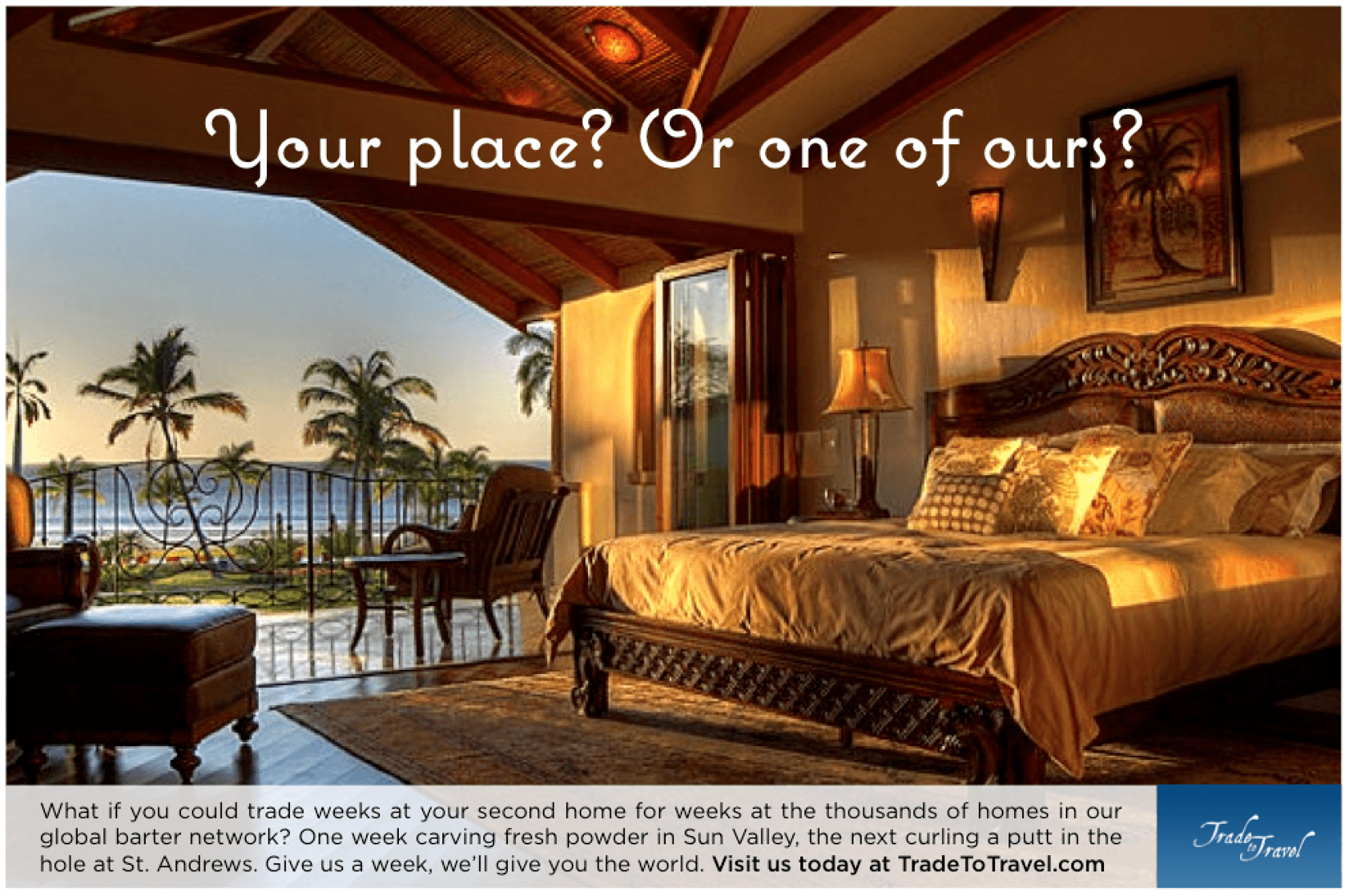 trade to travel landscape ad