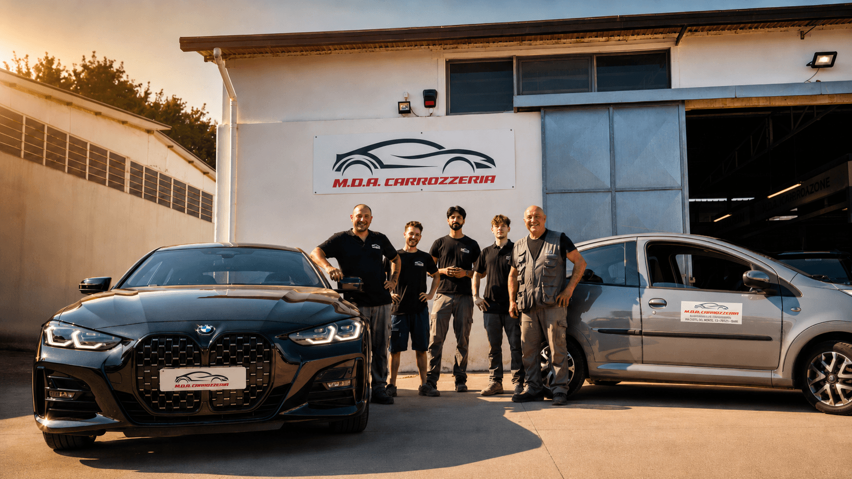 Team Carrozzeria M.D.A. al tramonto