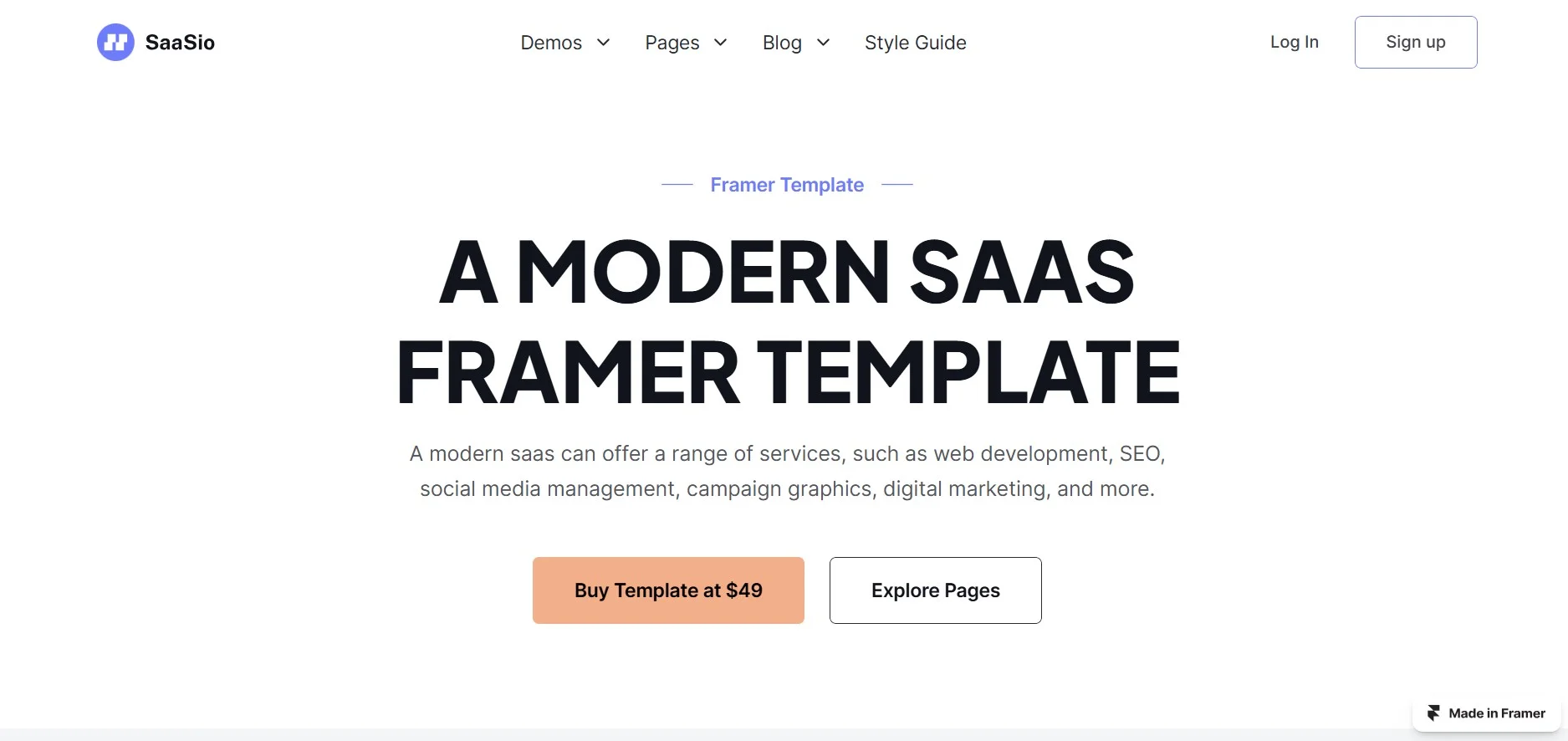 Best Framer Templates for SaaS - SaaSio