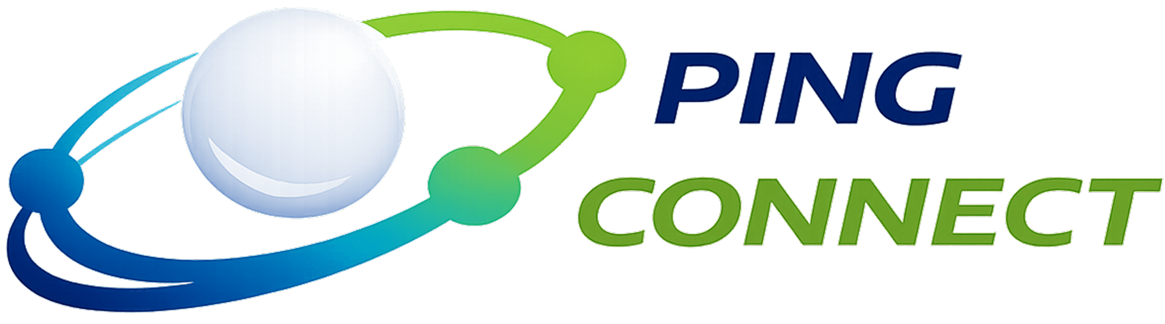 Officieel Ping Connect bedrijfslogo in blauw en groen