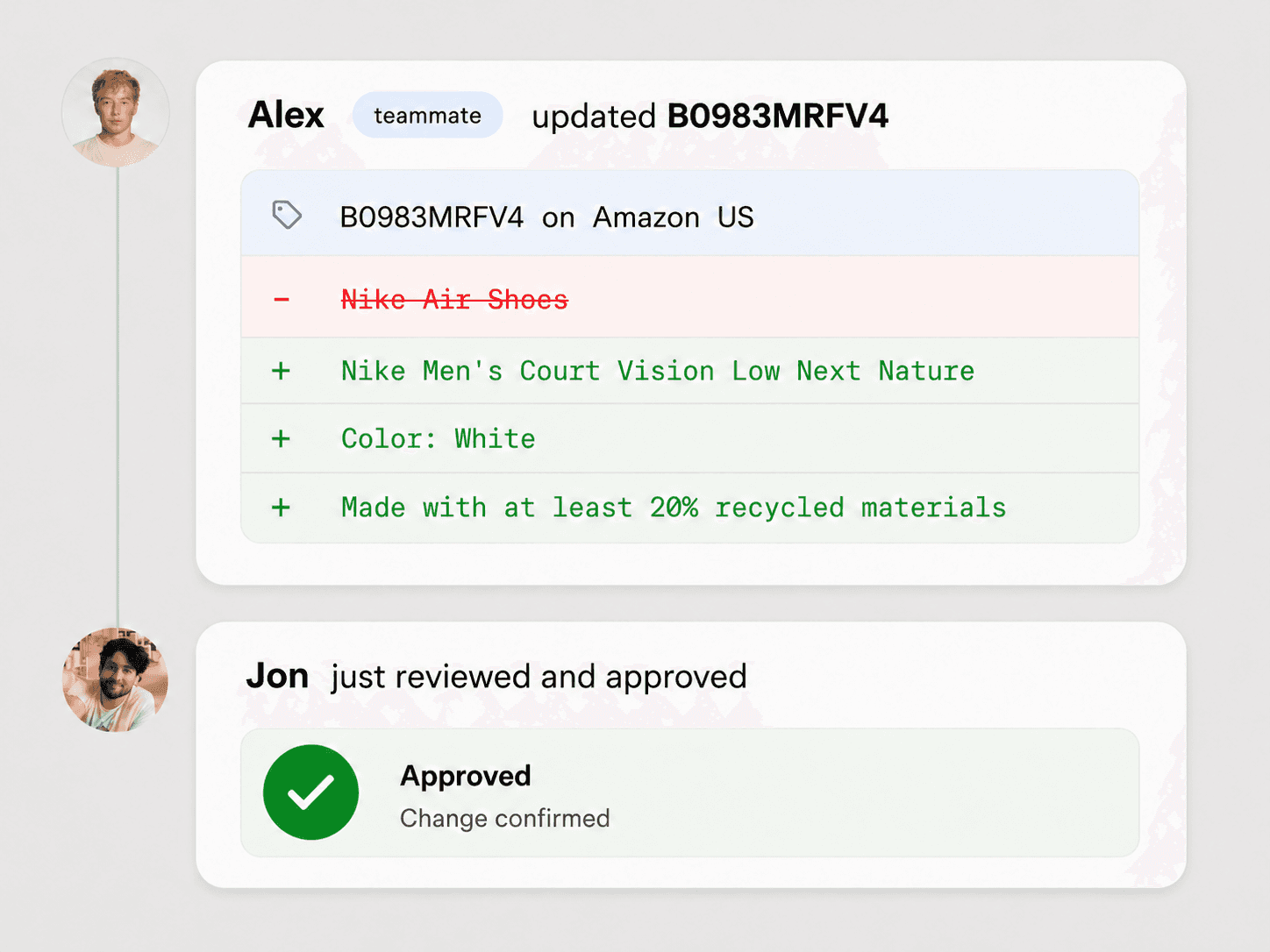 Preview every change before pushing them to the source app