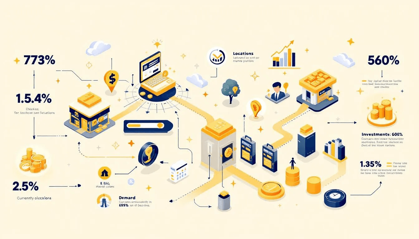An image depicting various places to buy gold bullion, including online and physical stores.