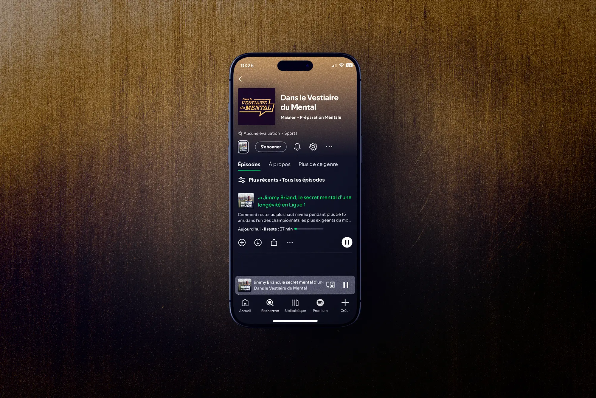 Télaphone sur l'application spotify