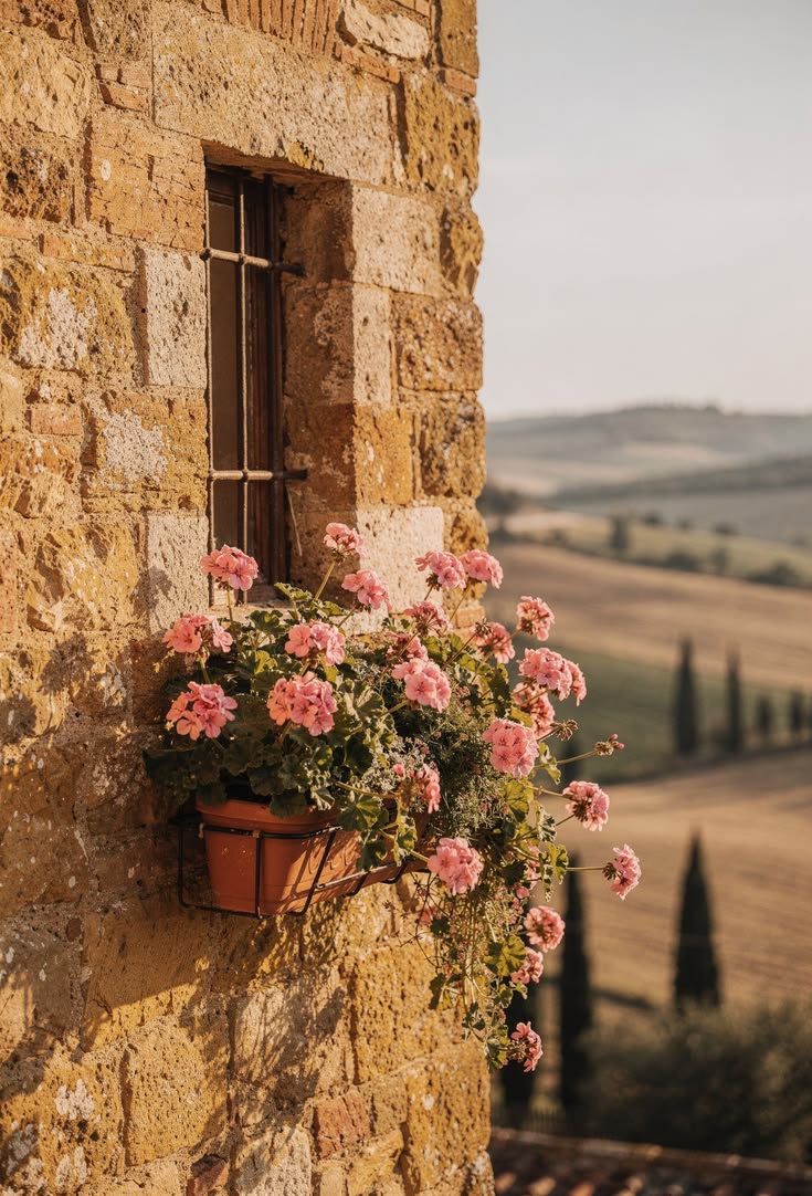 Panoramic view of Pienza hilltop village overlooking Val d'Orcia, Tuscany