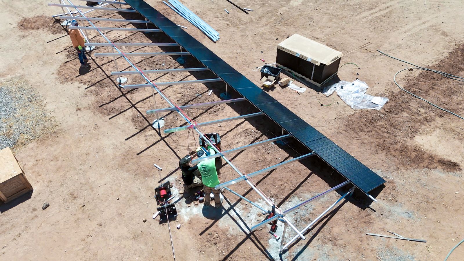Ground-mount solar array racking