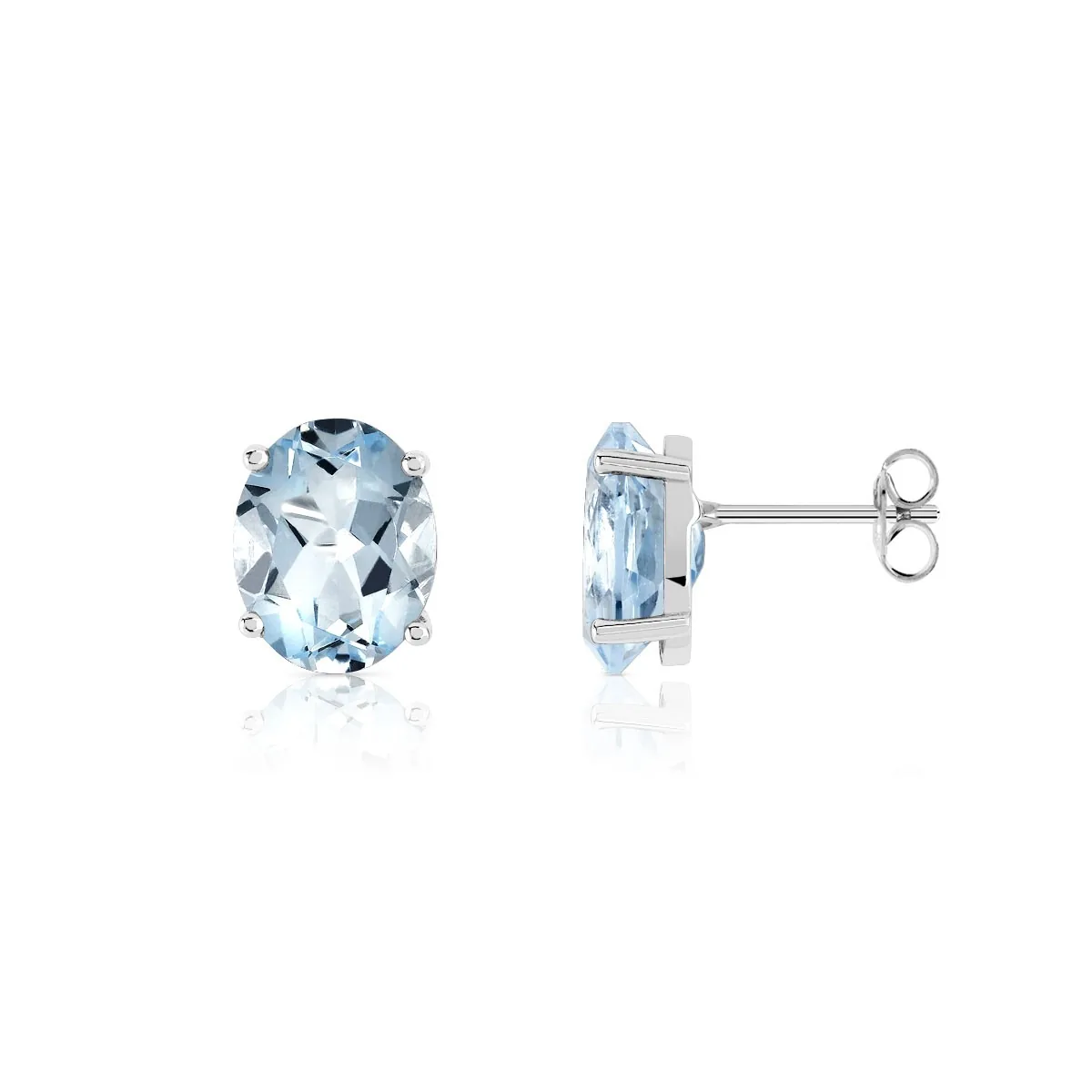 Boucles d'oreilles en or blanc 375 sertie de topazes