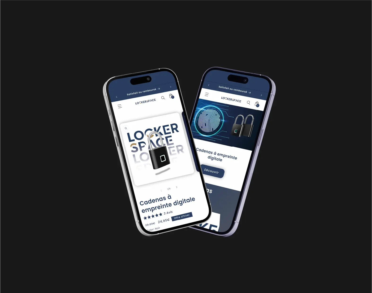 Mockup application pour lockerspace.