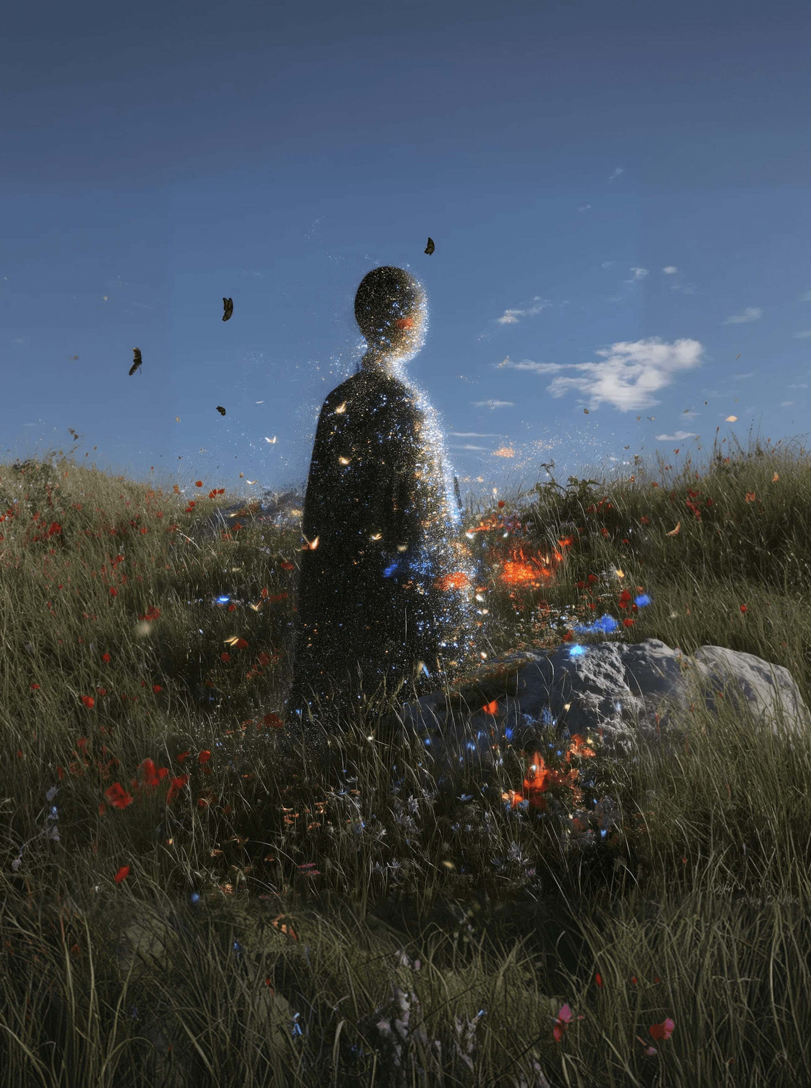 Image of a human standing on a field