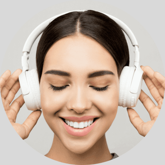 young woman listening to music