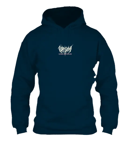 Hoodie Lifting Club rosa, Marineblau, Vorderseite