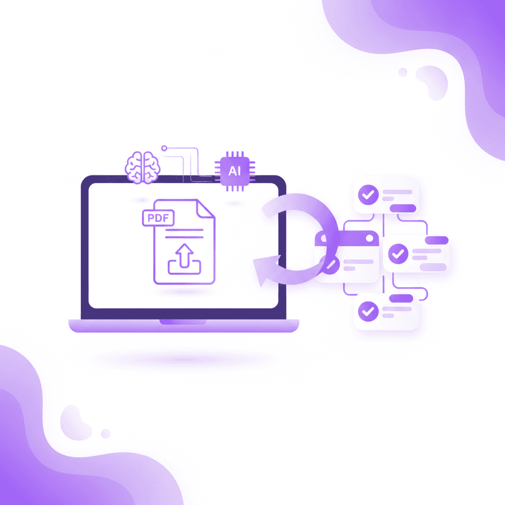 Penseum AI generating active recall flashcards from a PDF