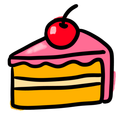 Hand drawing icon of step 4, the cherry on the cake like