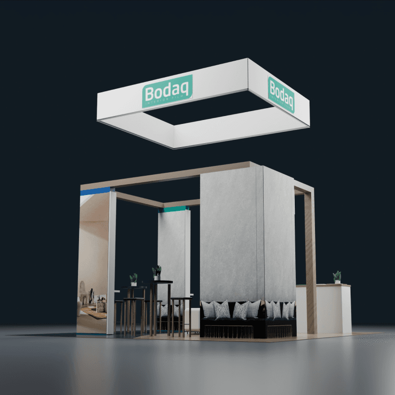 20x20 hospitality design exhibit for material comparison and specification meetings